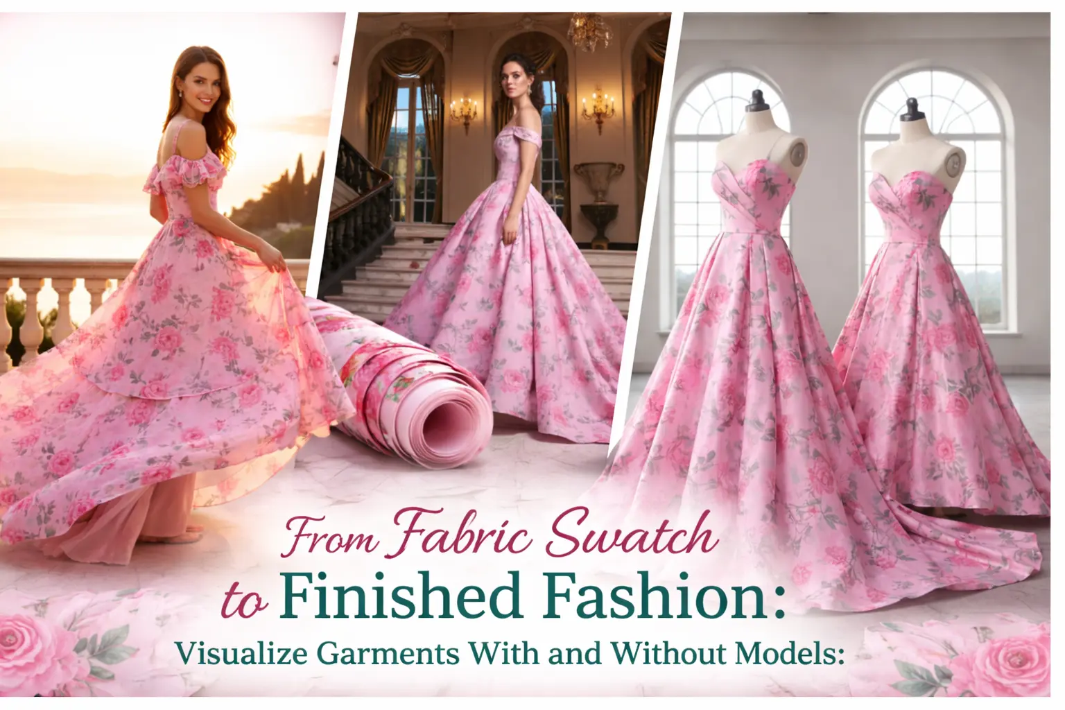 Transform Fabric Swatch to Finished Fashion: Visualize Garments With and Without Models image 1